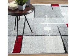 the carpet Alfombra Pearl Salón morno Pelo corto, Rojo, 160 x 220 cm Gris Outlet