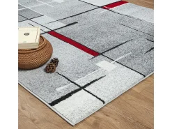 the carpet Alfombra Pearl Salón morno Pelo corto, Rojo, 160 x 220 cm Gris Outlet