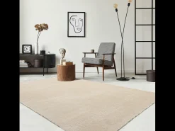 Best the carpet Alfombra pelo corto lavable antideslizante - - 80 x 300 cm - RELAX Beige