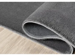 the carpet Alfombra De Salón-Alfombra pelo corto lavable antideslizante - Antracita - 80 x 150 cm - RELAX Gris antracita
