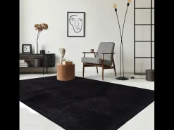 the carpet Alfombra De Salón-Alfombra pelo corto lavable antideslizante - - 160 x 220 cm - RELAX Negro