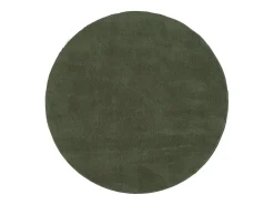 the carpet Alfombra pelo corto lavable antideslizante - Bosque - 120 cm Redondo - RELAX Verde Outlet