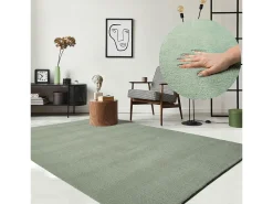 Online the carpet Alfombra pelo corto lavable antideslizante - Verde - 160 x 220 cm - RELAX Verde claro