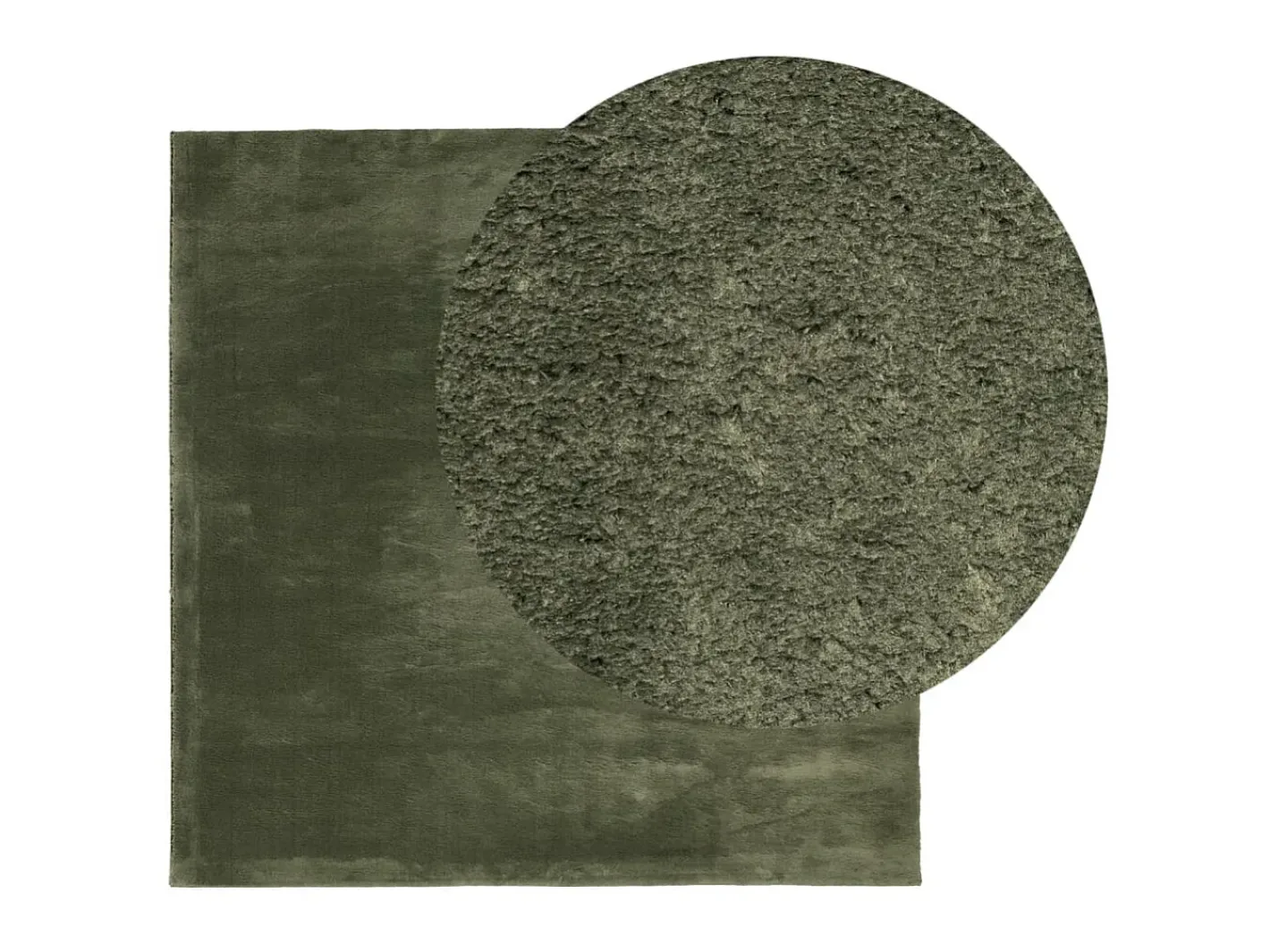 Alfombra pelo corto suave lavable HUARTE bosque 200x200cm ES90454 Verde Clearance