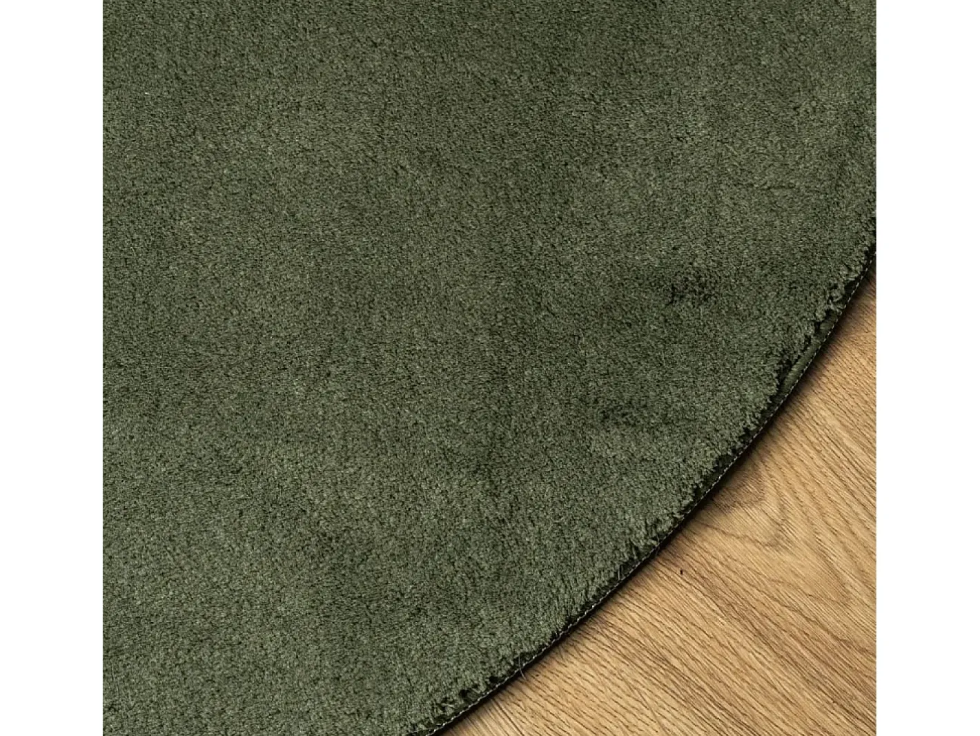 Alfombra De Salón|Alfombra Redonda-Alfombra pelo corto suave lavable HUARTE bosque Ø 100 cm ES91361 Verde