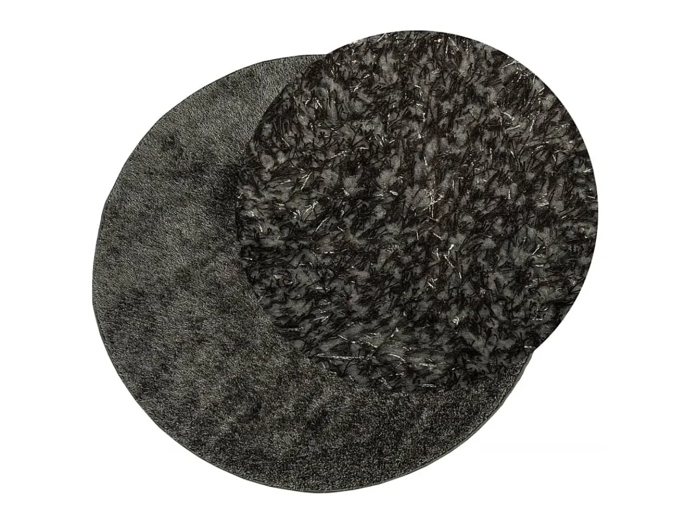 Alfombra De Salón|Alfombra Redonda-Alfombra pelo largo aspecto brillante ISTAN antracita Ø 160 cm ES78121 Gris antracita