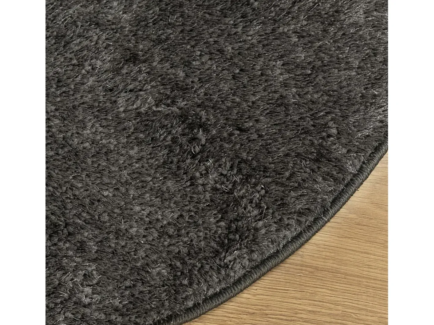 Alfombra De Salón|Alfombra Redonda-Alfombra pelo largo aspecto brillante ISTAN antracita Ø 160 cm ES78121 Gris antracita