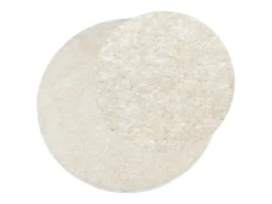Online Clicnbuy Alfombra pelo largo aspecto brillante ISTAN Ø 160 cm Crema
