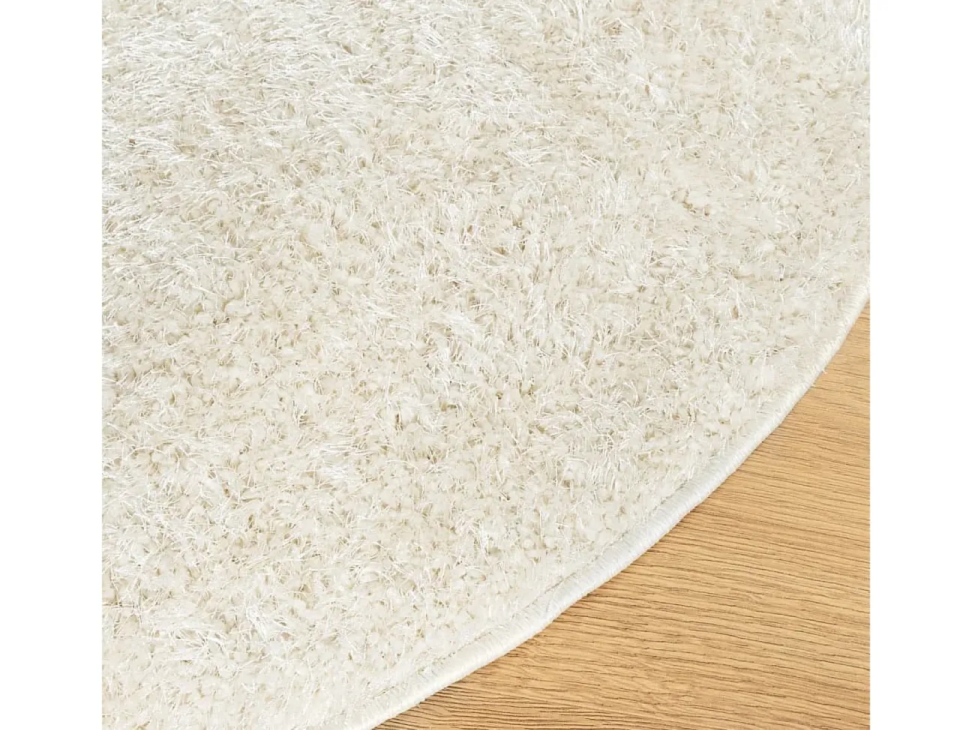 Online Clicnbuy Alfombra pelo largo aspecto brillante ISTAN Ø 160 cm Crema
