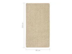 Alfombra De Salón-Alfombra peluda antideslizante color 80x150 cm ES56607 Crema