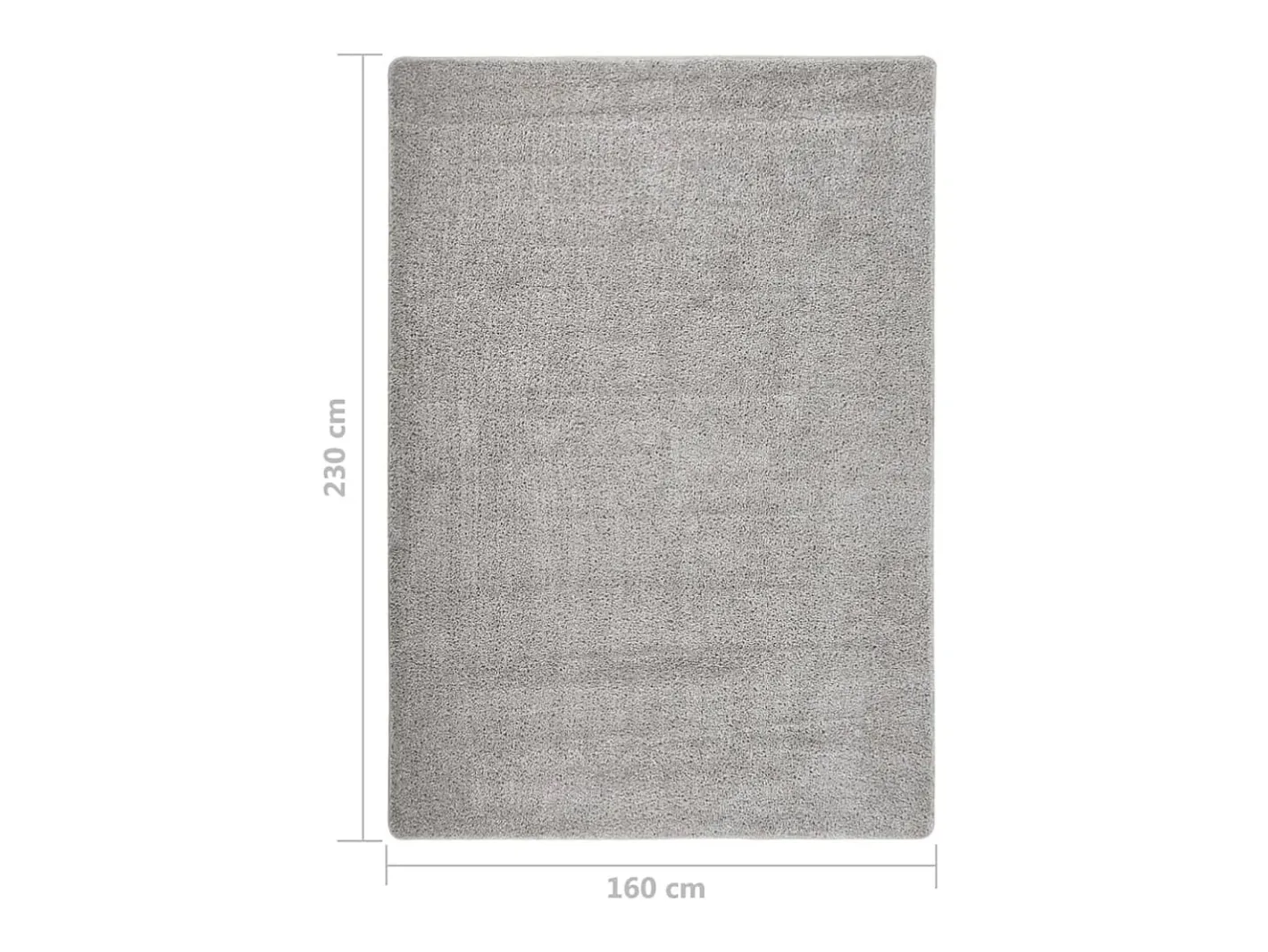 Alfombra peluda antideslizante 160x230 cm ES33941 Gris claro Discount
