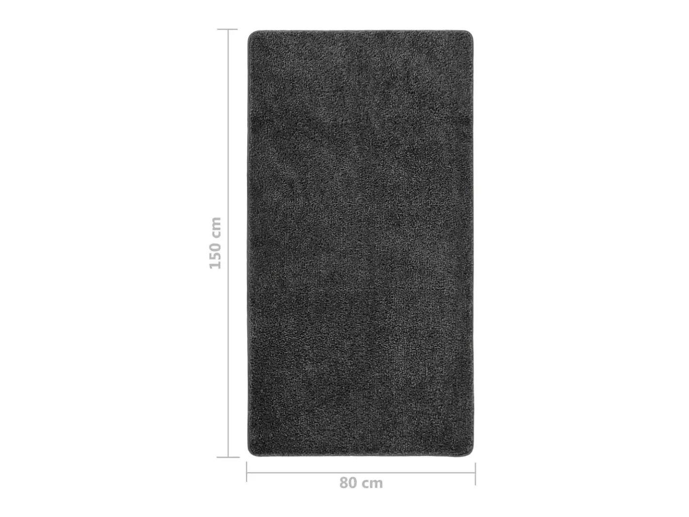 Alfombra De Salón-Alfombra peluda antideslizante oscuro 80x150 cm ES23883 Gris