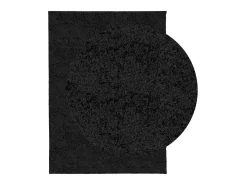 Alfombra De Salón-Alfombra peluda de pelo largo moderna PAMPLONA negra 140x200 cm ES81330 Negro
