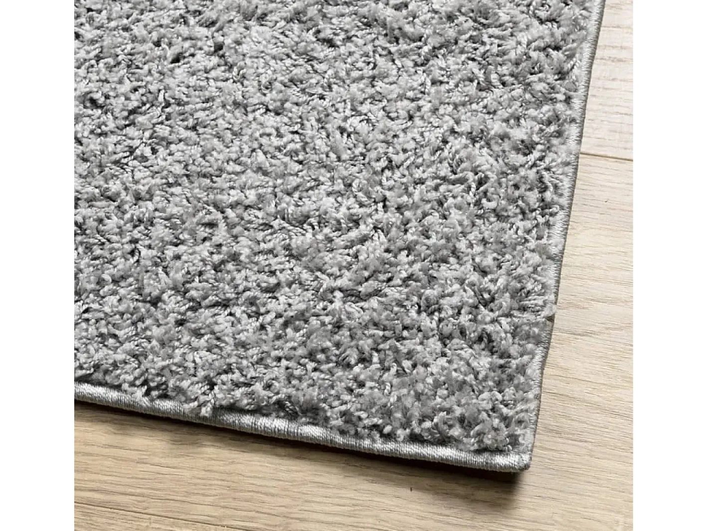 Alfombra De Salón-Alfombra peluda de pelo largo moderna PAMPLONA 140x200 cm ES53138 Gris