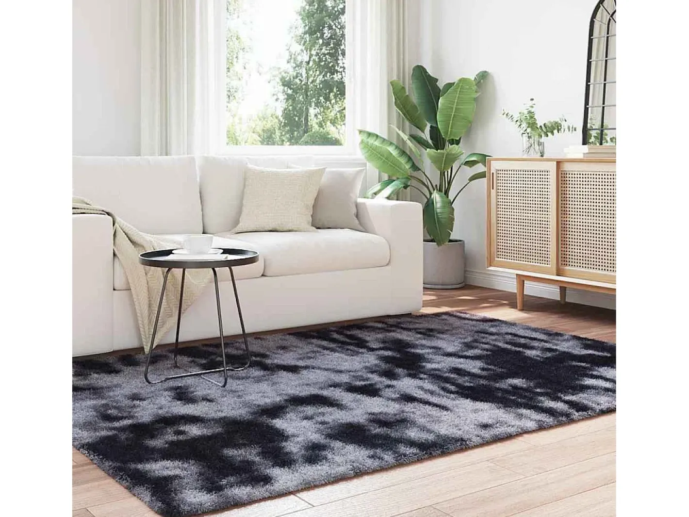 Outlet Alfombra peluda NAVARRA oscuro 160x230 cm Gris