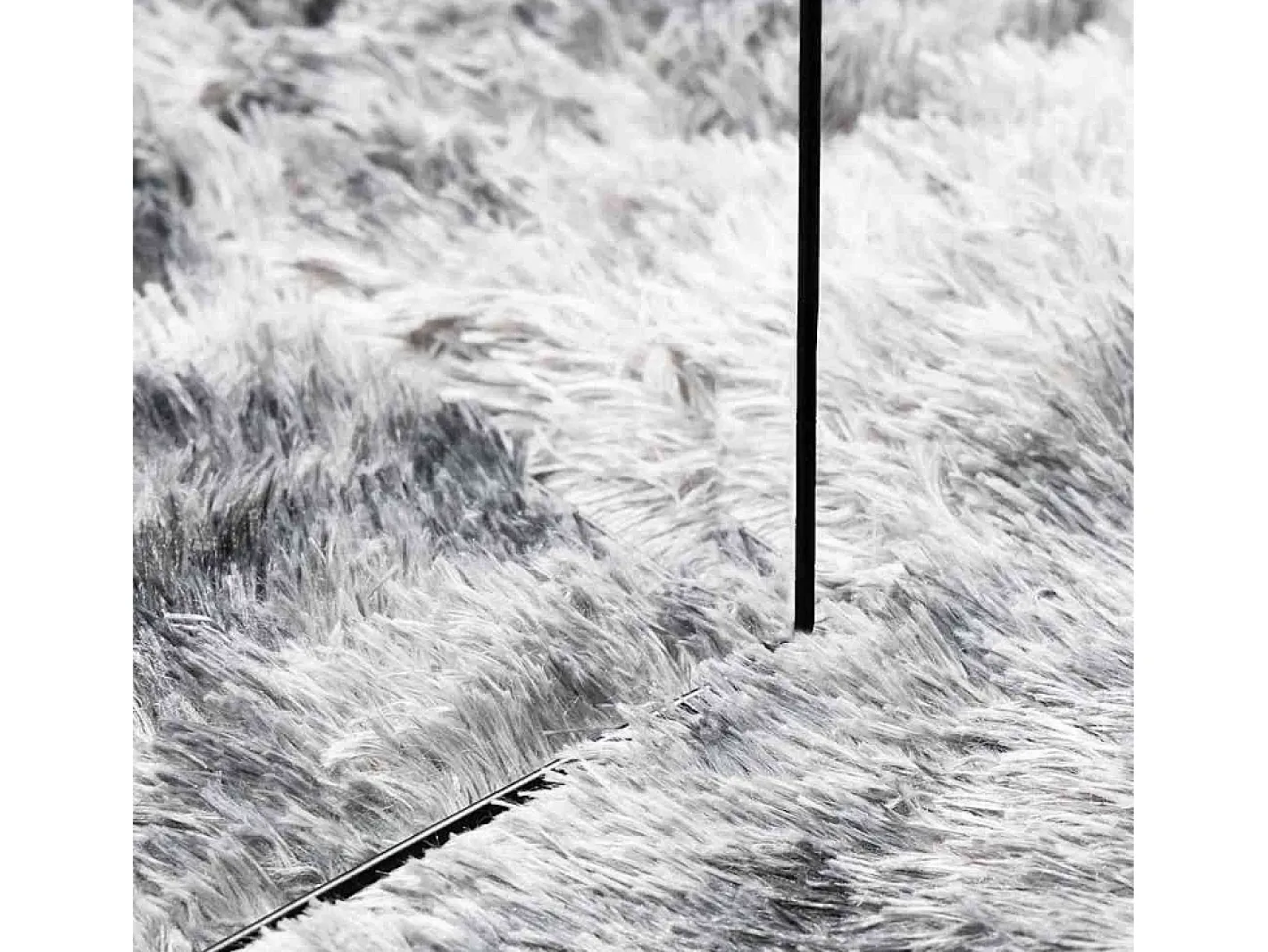 Alfombra De Cocina|Alfombra Redonda-Alfombra peluda NAVARRA Plata 160x160 cm Gris