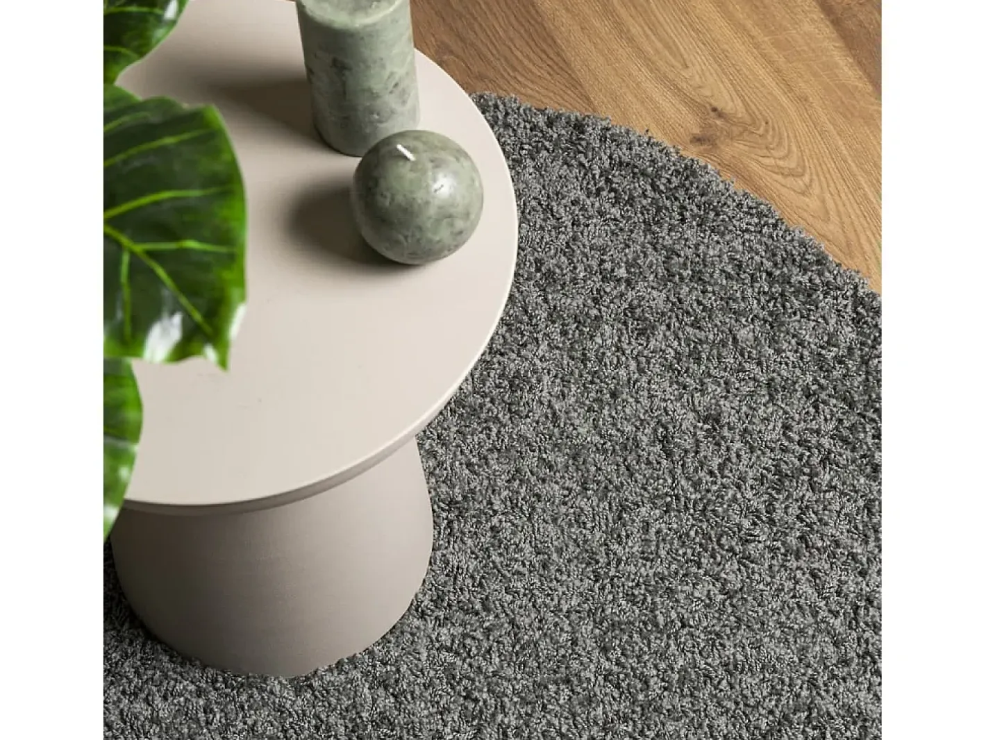 Alfombra peluda PAMPLONA, pelo largo, moderno, Ø 120 cm Verde Sale