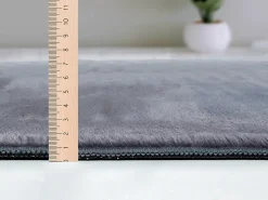 the carpet Alfombra piel sintética suave lavable - Antracita - 140 x 200 cm - COSY Gris antracita Sale