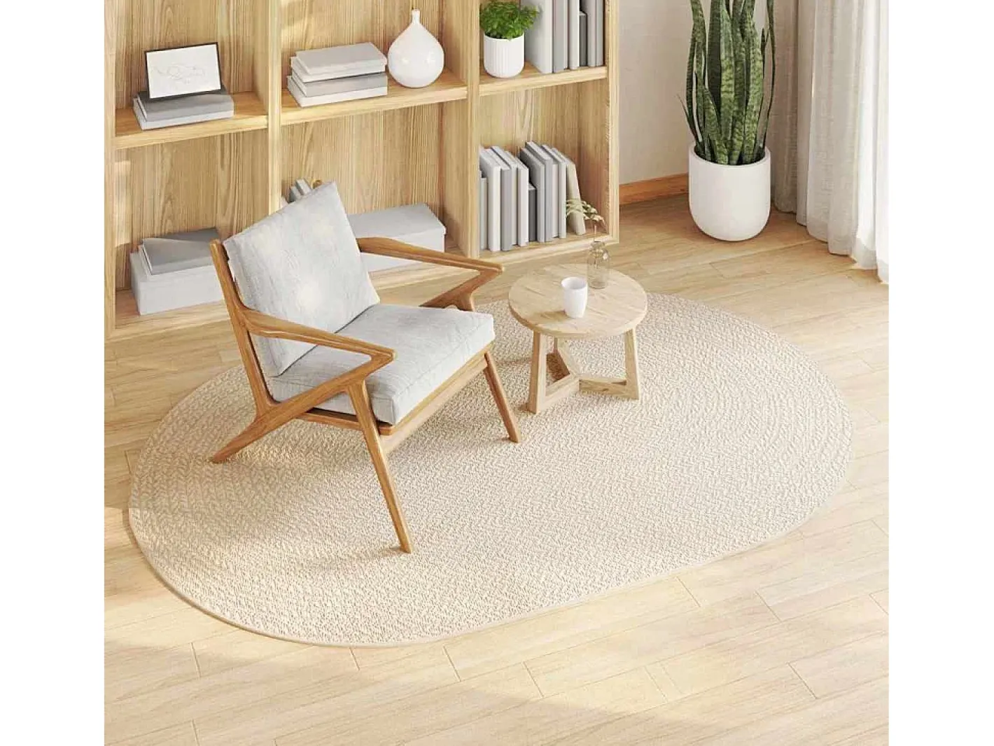 Alfombra De Cocina-Alfombra PP color crema Blanco