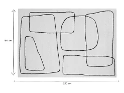 Best Miliboo Alfombra rectangular 160 x 230 cm Line Art roto y negro TIANA Blanco