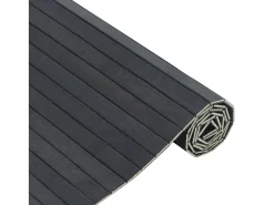 Clicnbuy Alfombra De Salón-Alfombra rectangular bambú 60x200 cm Gris