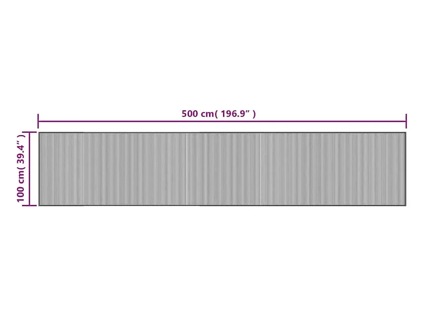 Online Clicnbuy Alfombra rectangular bambú 100x500 cm Gris