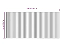 Clicnbuy Alfombra De Salón-Alfombra rectangular bambú 100x200 cm Negro