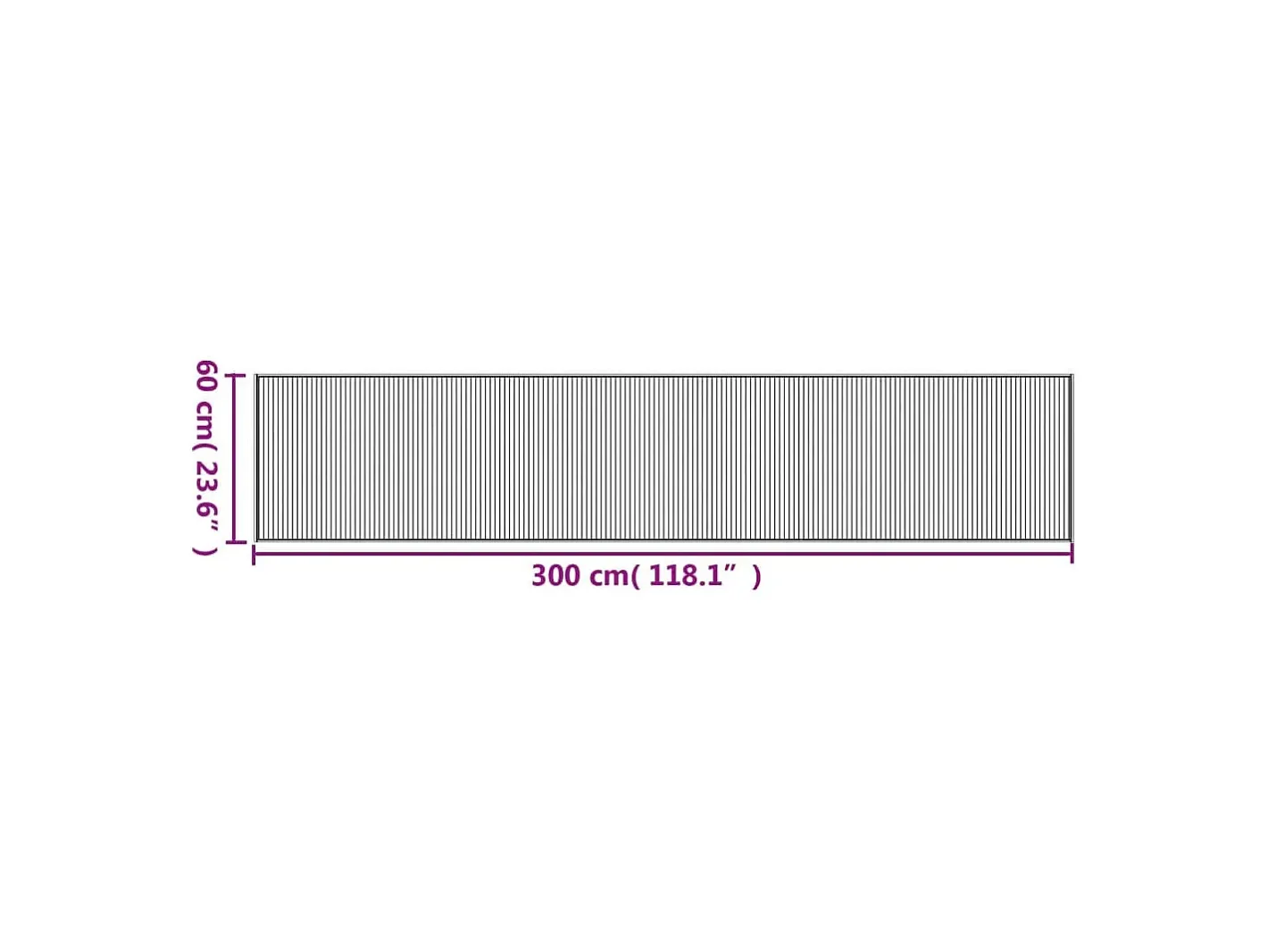 Clicnbuy Alfombra rectangular bambú color natural claro 60x300 cm Beige Best