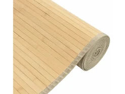 Clicnbuy Alfombra De Salón-Alfombra rectangular bambú color natural claro 80x300 cm Beige