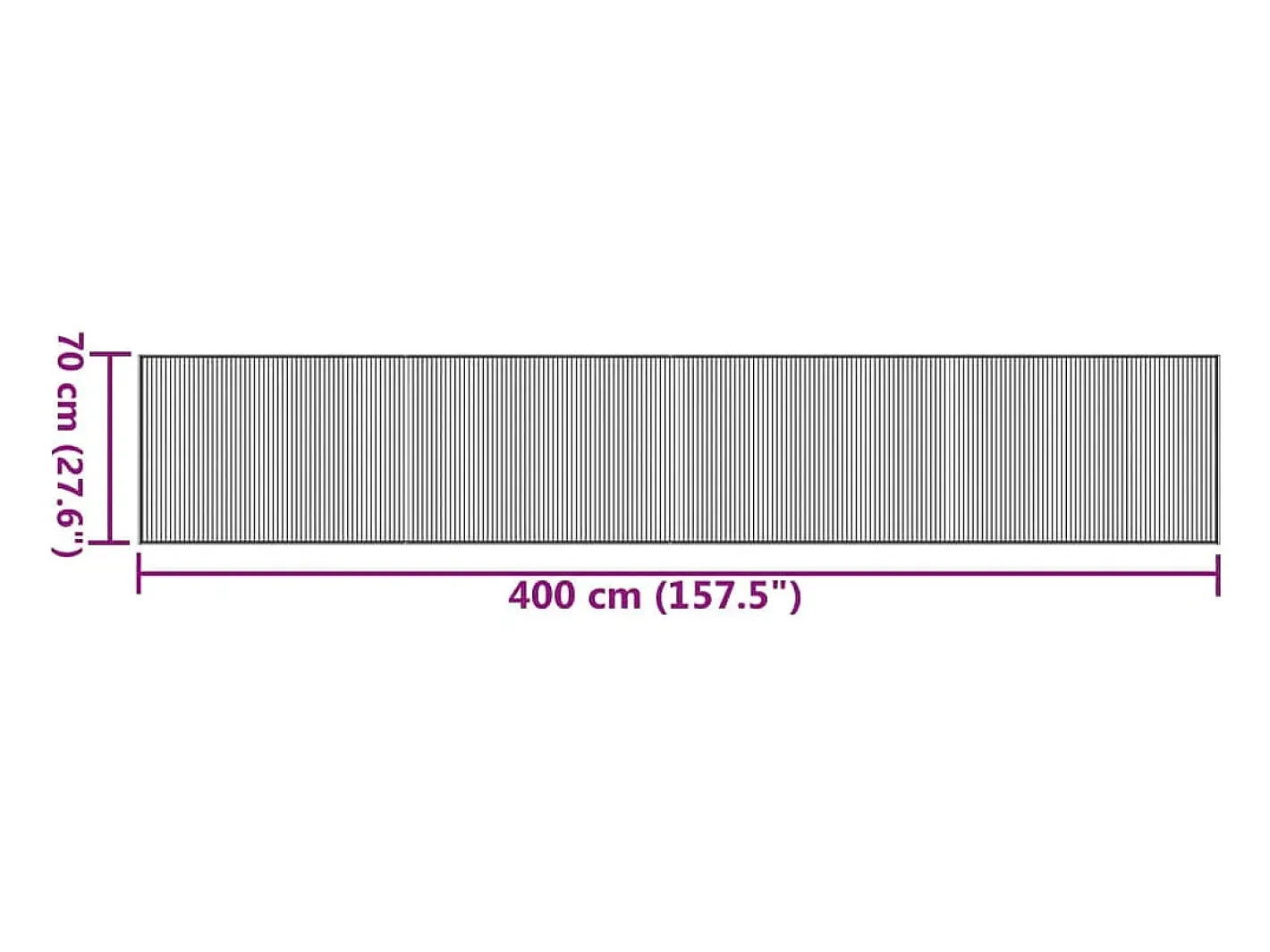 Best Clicnbuy Alfombra rectangular bambú marrón oscuro 70x400 cm Marru00f3n