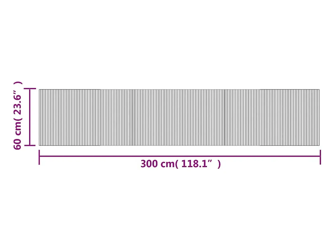 Outlet Clicnbuy Alfombra rectangular bambú marrón 60x300 cm Marru00f3n