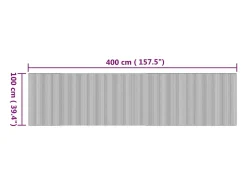 New Clicnbuy Alfombra rectangular bambú color natural 100x400 cm Marru00f3n