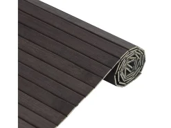 Clicnbuy Alfombra De Salón-Alfombra rectangular bambú marrón oscuro 100x300 cm Marru00f3n