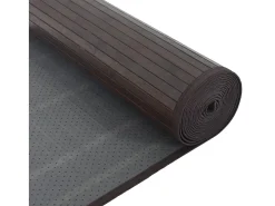 Clicnbuy Alfombra De Salón-Alfombra rectangular bambú marrón oscuro 80x300 cm Marru00f3n