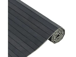 Clicnbuy Alfombra rectangular bambú 70x500 cm Gris Sale
