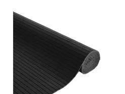 Clicnbuy Alfombra rectangular bambú 80x500 cm Negro New