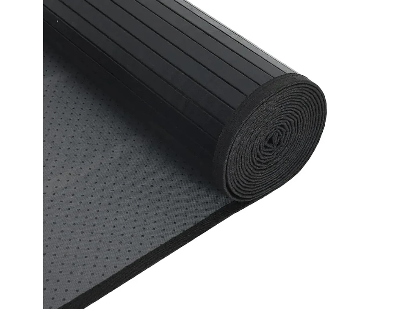 Clicnbuy Alfombra rectangular bambú 60x500 cm Negro Outlet