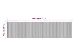 Clicnbuy Alfombra rectangular bambú 100x400 cm Gris Best