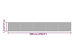 New Clicnbuy Alfombra rectangular bambú marrón 70x500 cm Marru00f3n