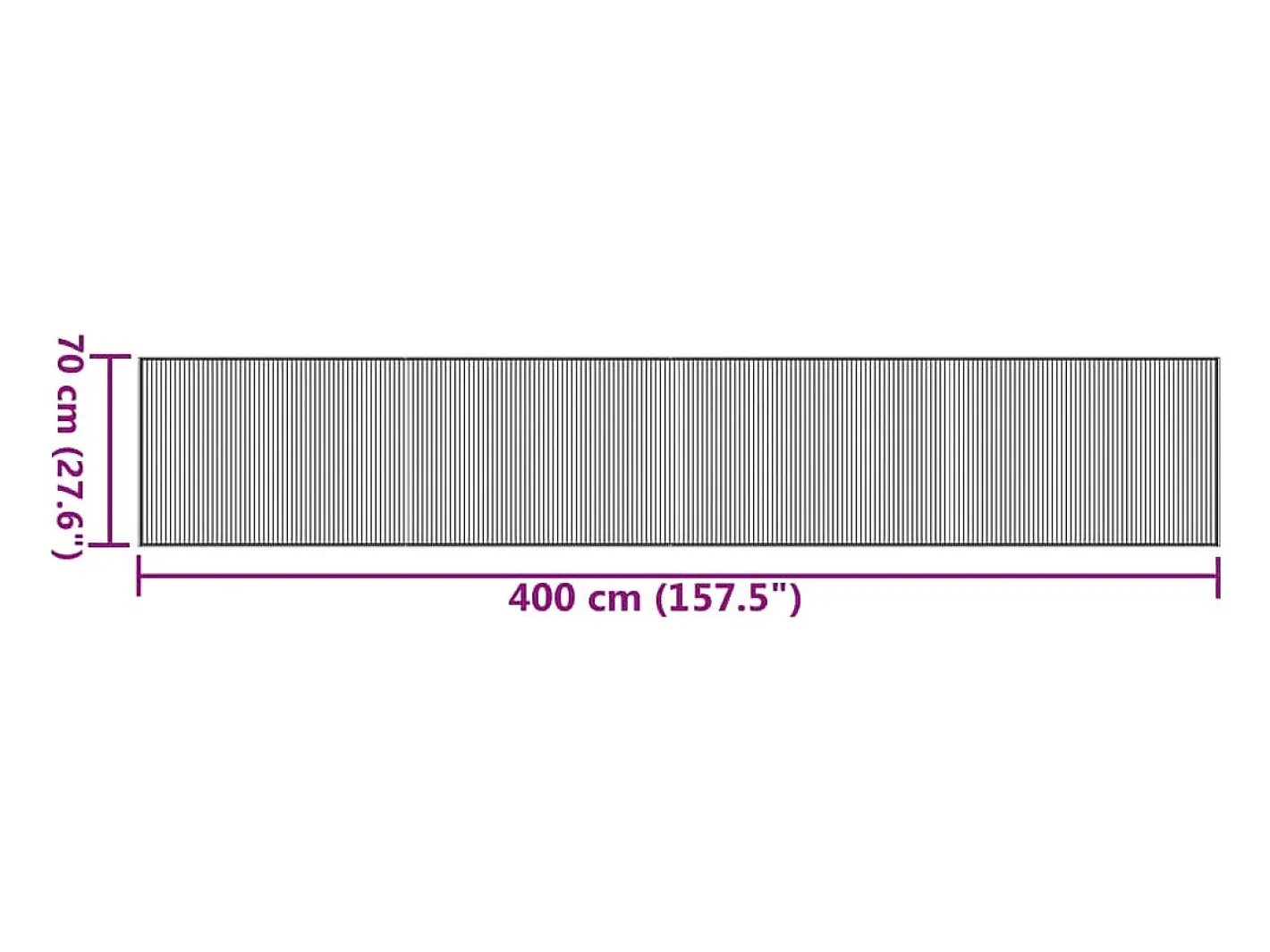 Hot Clicnbuy Alfombra rectangular bambú 70x400 cm Negro