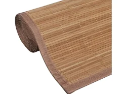 New Alfombra rectangular de bambú marrón 80 x 300 cm ES38750 Marru00f3n
