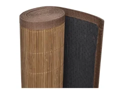 Alfombra rectangular de bambú marrón 80 x 200 cm ES84765 Marru00f3n Sale
