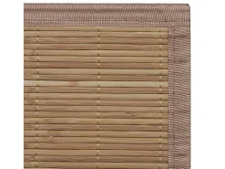 Clicnbuy Alfombra De Salón-Alfombra rectangular de bambú marrón 120 x 180 cm Marru00f3n