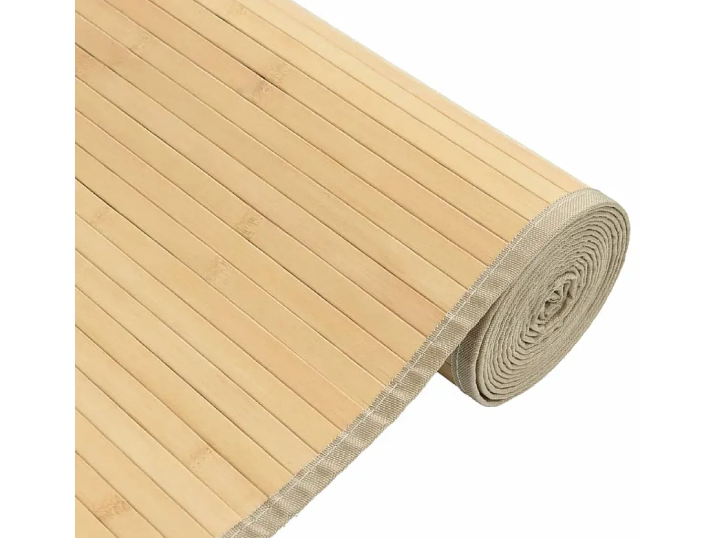 Alfombra De Cocina-Alfombra rectangular de bambú natural claro 80x200 cm Beige