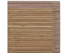 Clicnbuy Alfombra rectangular de bambú marrón 150 x 200 cm Marru00f3n Hot