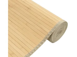 Alfombra De Cocina-Alfombra rectangular de bambú natural claro 80x100 cm Beige