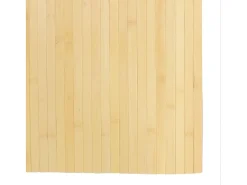 New Alfombra rectangular de bambú natural claro 80x300 cm Beige