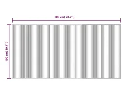 Best Alfombra rectangular de luz natural 100x200 cm bambú Beige