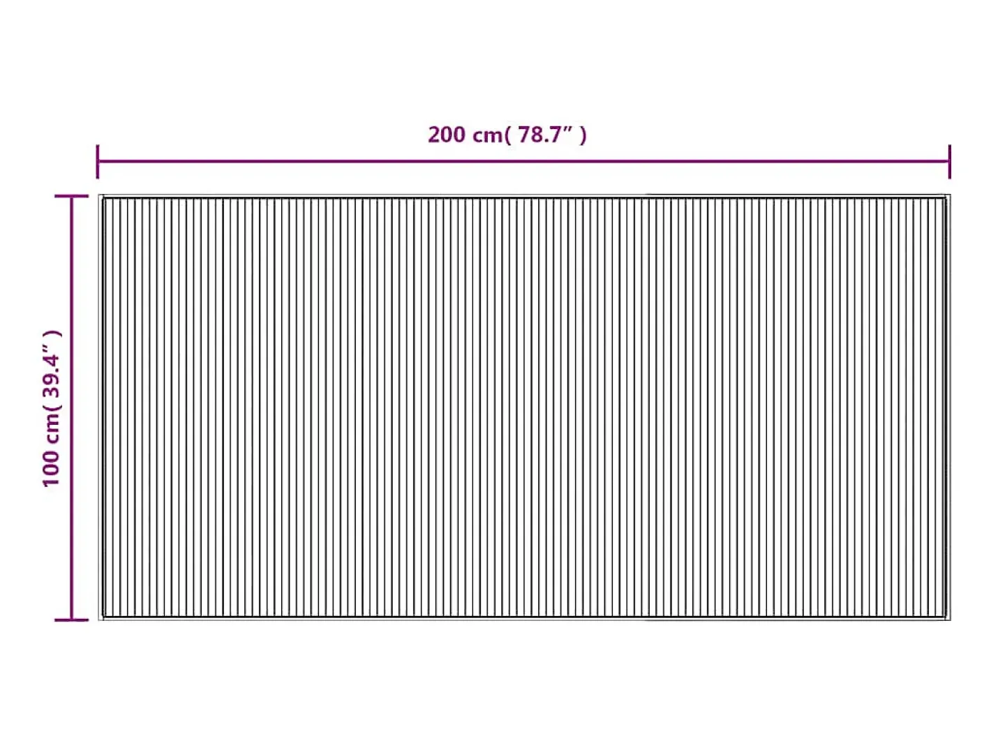 Best Alfombra rectangular de luz natural 100x200 cm bambú Beige