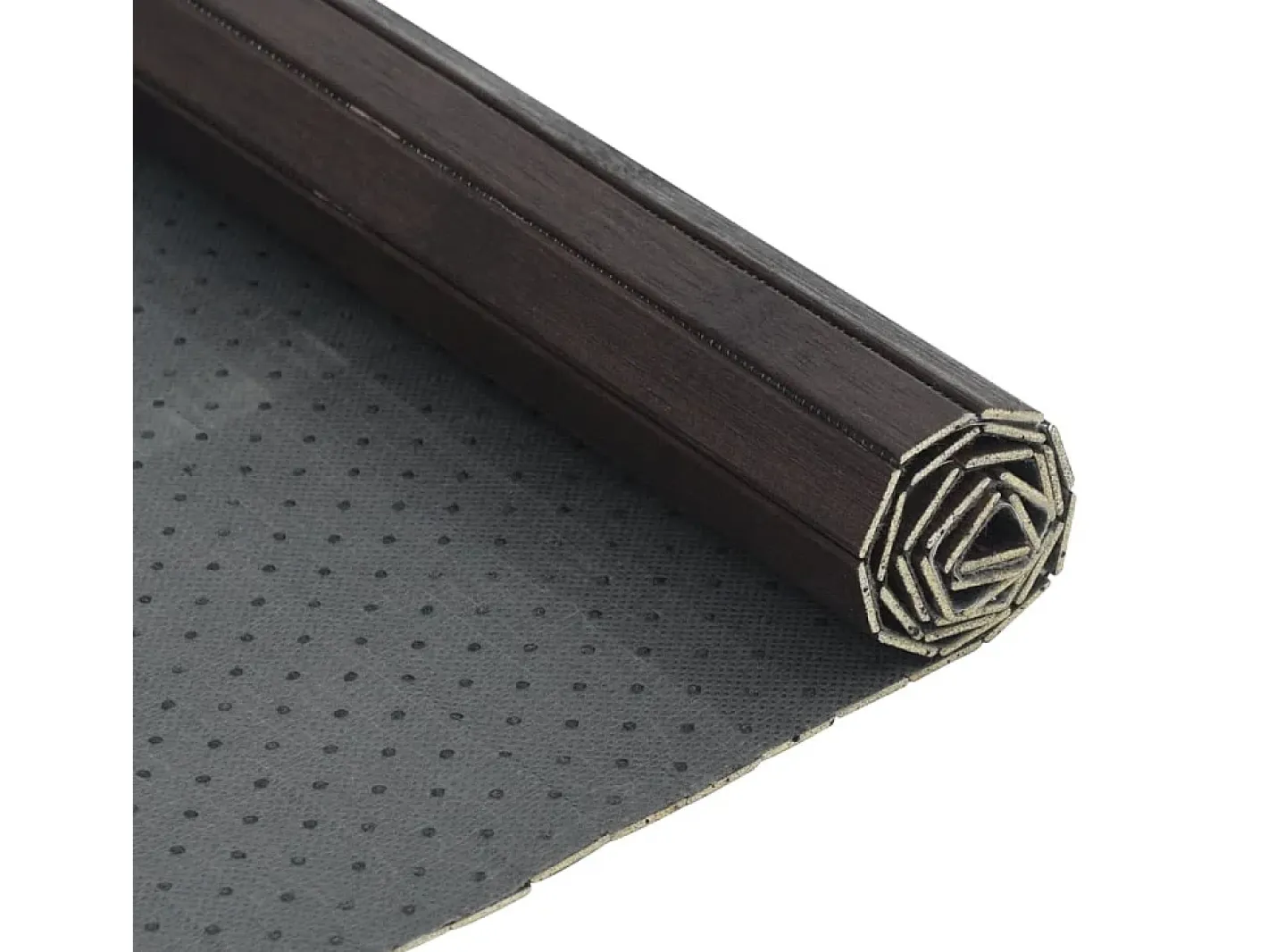 Alfombra rectangular marrón oscuro 70x200 cm bambú Marru00f3n Sale